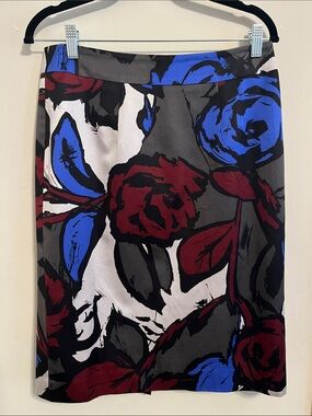 Trina Turk Large Rose Floral Print Pencil Skirt 8